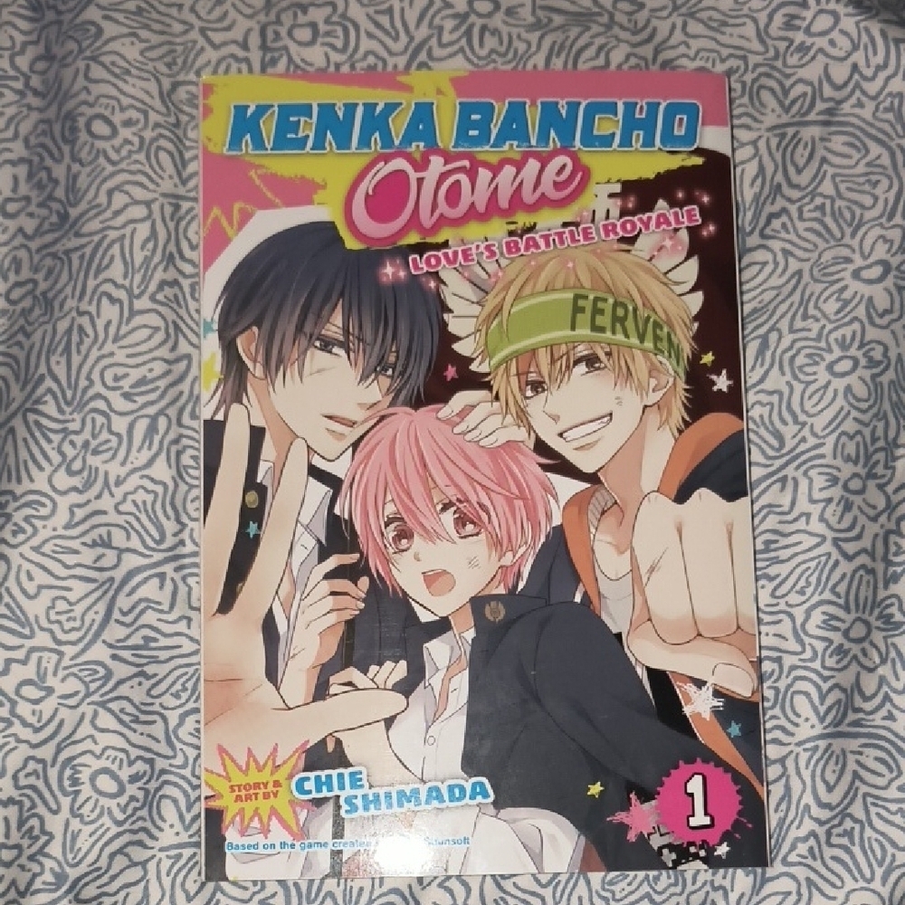 Kenka Bancho Otome Vol.1 Manga - Pink, Yellow, Black Cover